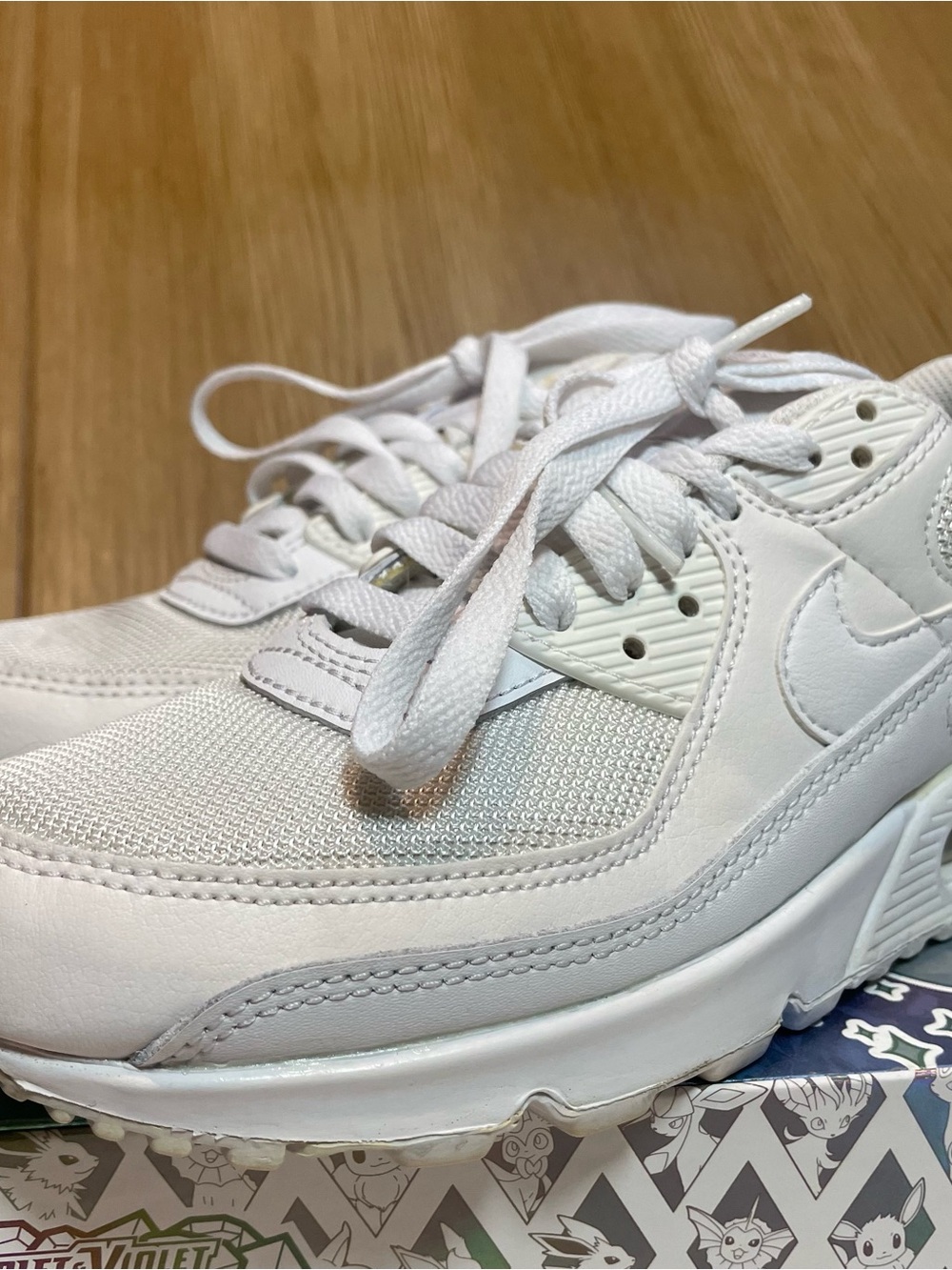 Nike Air Max 90 Triple White Sneakers Women Size 8 Low Top Shoes CQ2560-100 - Picture 2 of 13